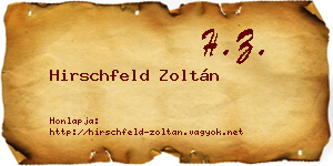 Hirschfeld Zoltán névjegykártya